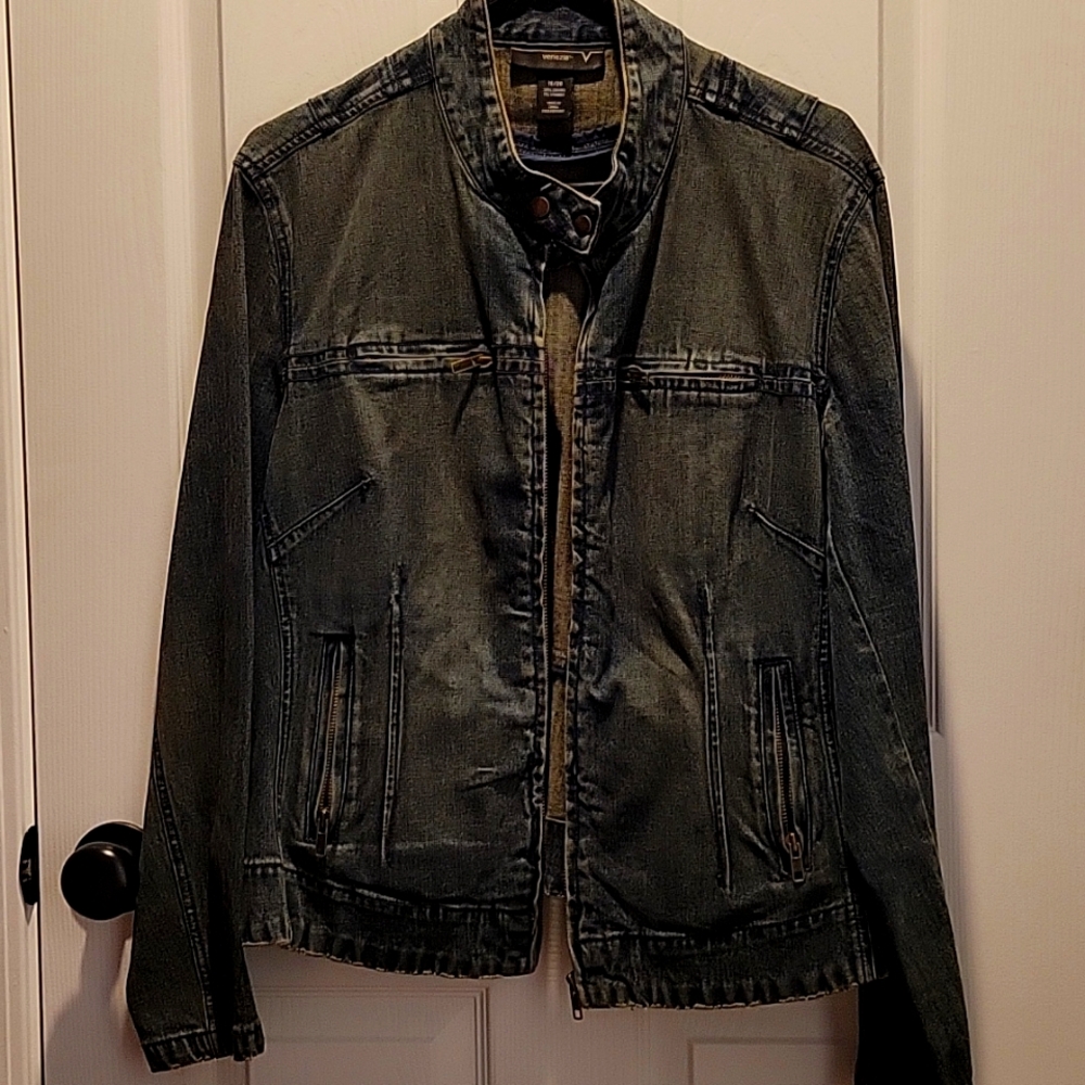 Vintage 80s Venezia jean jacket, women's size 18/20, "grunge" wash